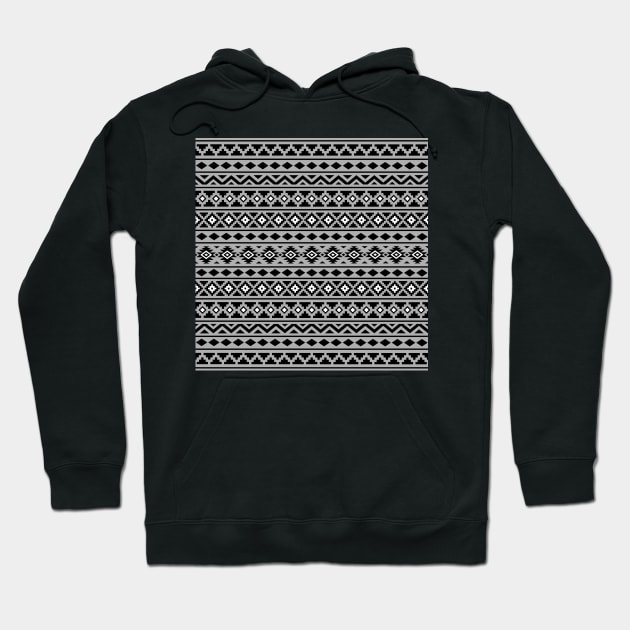 Aztec Essence Pattern II Black White Gray Hoodie by NataliePaskell